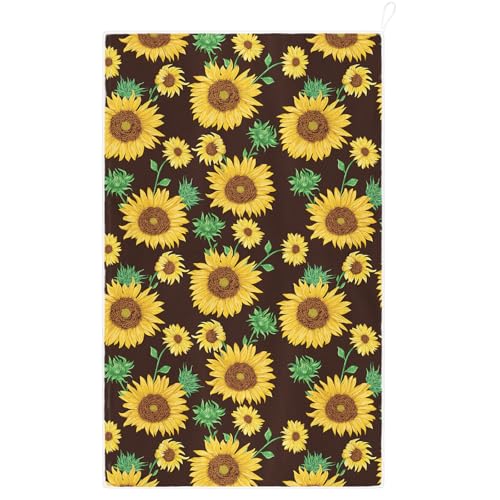 Sunflower Microfiber Kitchen Towel - Quick Dry & Reusable, 18x26 Inch