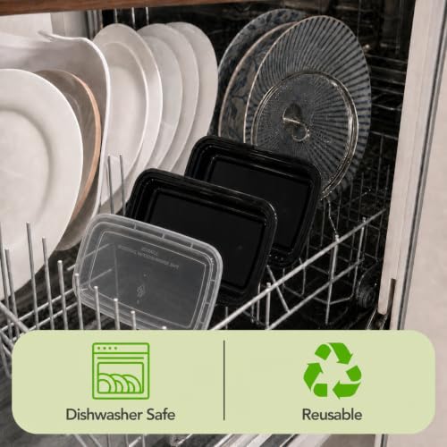 Glotoch 16oz Meal Prep Containers with Lids - 10 Pack, Reusable, Leakproof, Microwave Safe
