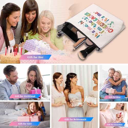 Cheerleader Makeup Bag Waterproof Canvas Cosmetic Pouch Cheer Gift