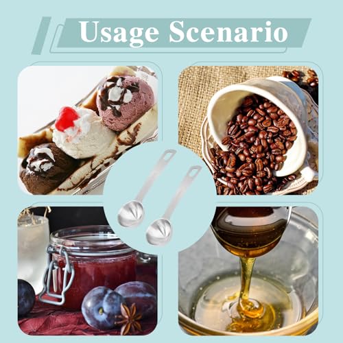 Marvexi Stainless Steel Measuring Spoons Set - 2/3 Tbsp, 2 Tsp, 10 mL