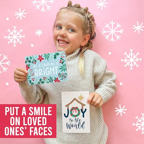 Religious Christmas Cards with Envelopes - Scripture 54 pcs - USA Designed