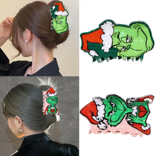 Christmas Hair Clips Cute Cartoon Design Winter Hair Pin 2Pcs