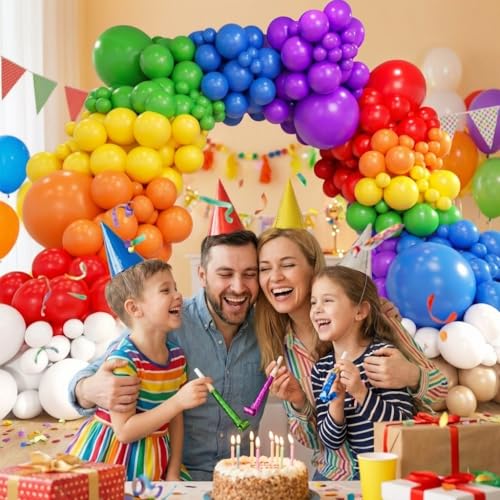 209-Piece Rainbow Balloon Arch Kit - Colorful DIY Party Garland Set