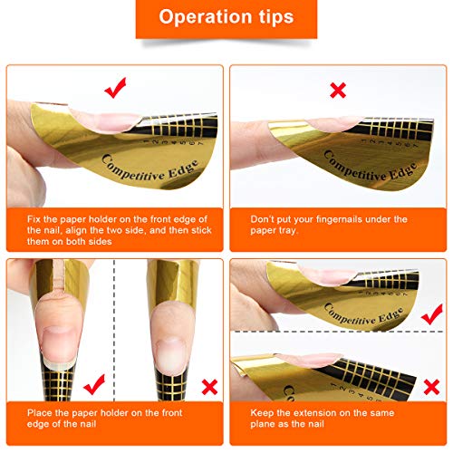 AHIER 200 PCS Self-Adhesive Nail Forms for Acrylic and Builder Gel Extensions