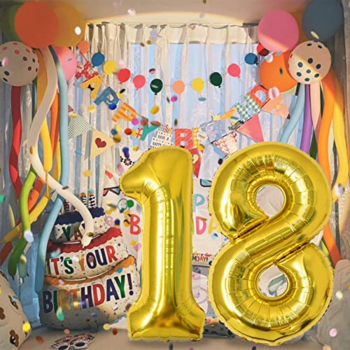 40 Inch Gold Number 58 Balloon for 58th Birthday & Wedding Decor