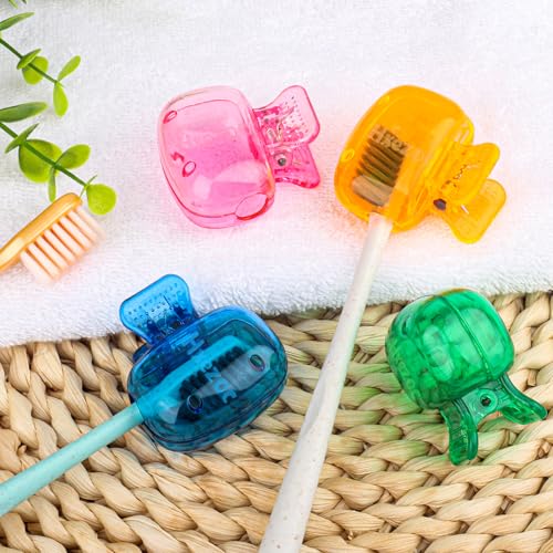 Hxezoc 4-Pack Travel Toothbrush Head Covers Protective Caps