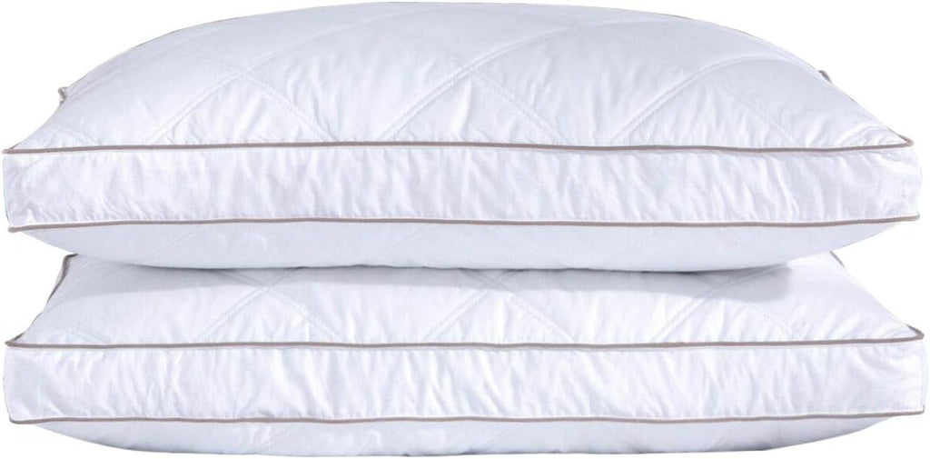 Puredown® Goose Feathers & Down Pillow - Gusseted Hotel Collection, Standard/Queen, Set of 2