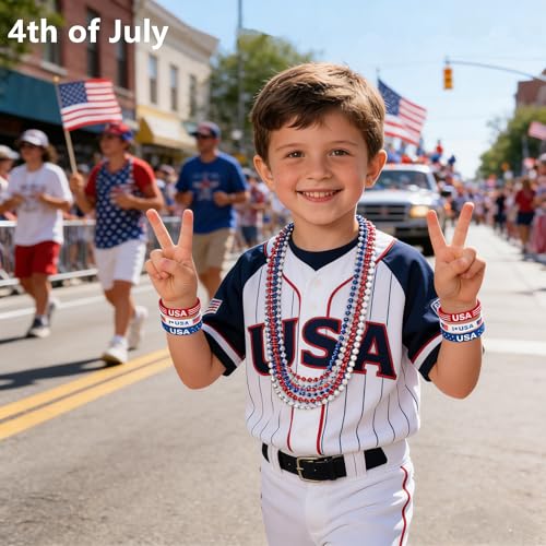 4th of July Silicone Bracelets - 6 Pack Patriotic Wristbands