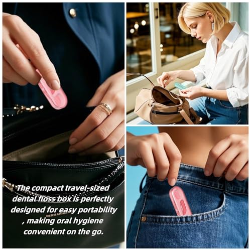 TIKIYOUN 5-Pack Travel Dental Floss Pick Case with 50 Picks