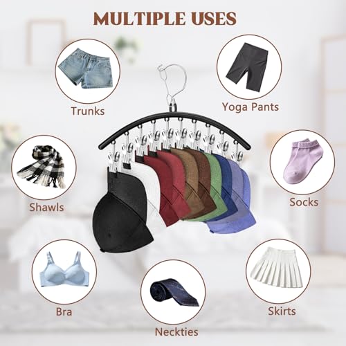 Eunhdet 3-Pack Metal Hat Hanger Organizer for Closet - Black, 30 Clips