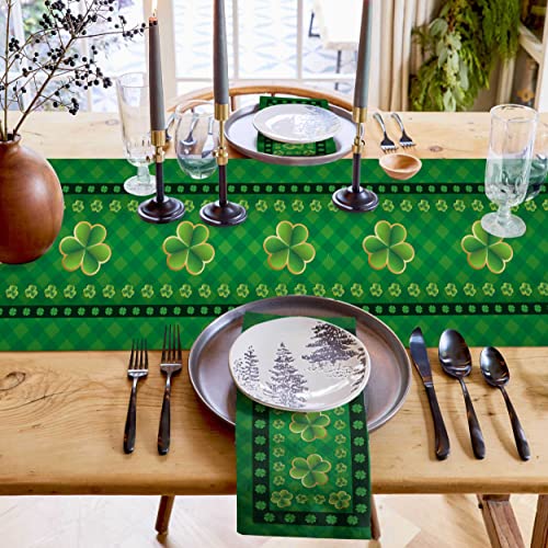 St. Patrick's Day Clover Buffalo Check Table Runner 13x36 Inch
