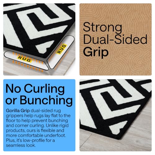 Gorilla Grip Extra Long Rug Grippers for Hardwood Floors - 8 Pack