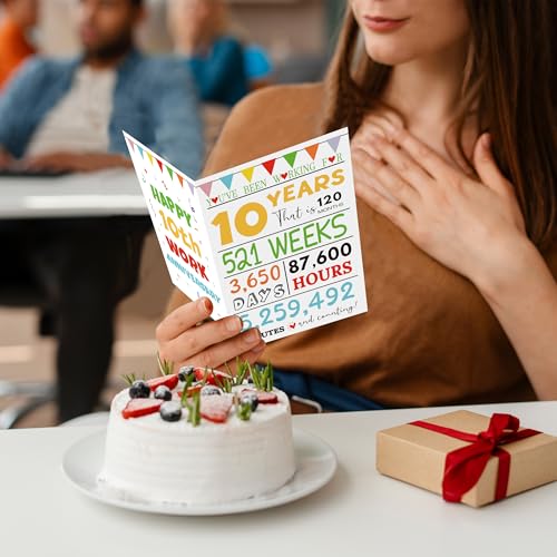 Heollaok 10th Work Anniversary Card - Thoughtful Employee Thank You