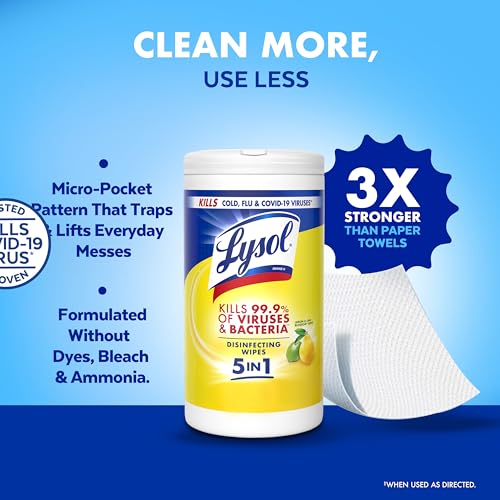 Lysol Disinfectant Wipes, Multi-Surface Antibacterial, Lemon & Lime, 80 Count