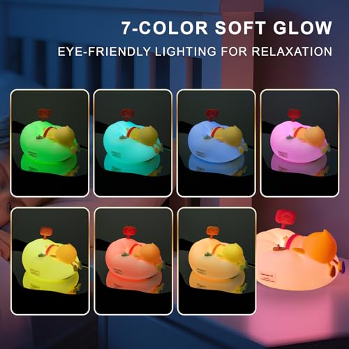 Duck Night Light for Kids, Dimmable Silicone Nursery Lamp