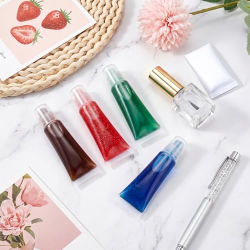 APLZGMG 10Pcs Empty Lip Gloss Tubes Refillable Plastic Squeeze Containers for DIY Lip Balm and Travel Lotions