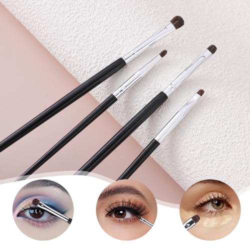 Ptwola Mini Eye Makeup Brush Set - Soft Horsehair Eyeshadow Brushes