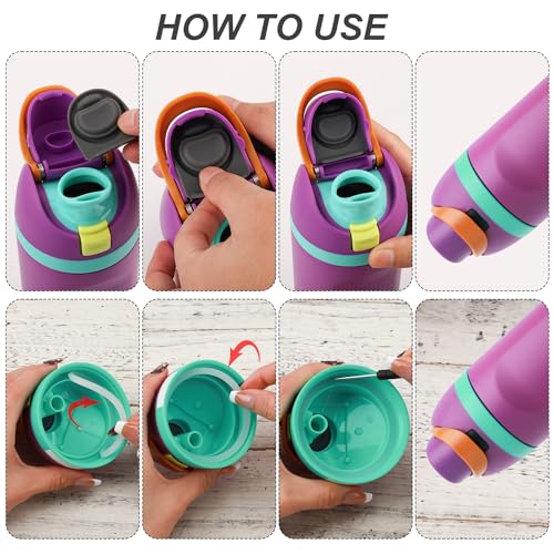 4pcs Bottle Seal Ring & Replacement Stopper for Owala FreeSip 24oz 32oz, BPA-Free Silicone O Ring Water Bottle Top Lid Replacement Parts for Owala 19oz 24oz 32oz 40oz, Gasket Plug Accessories