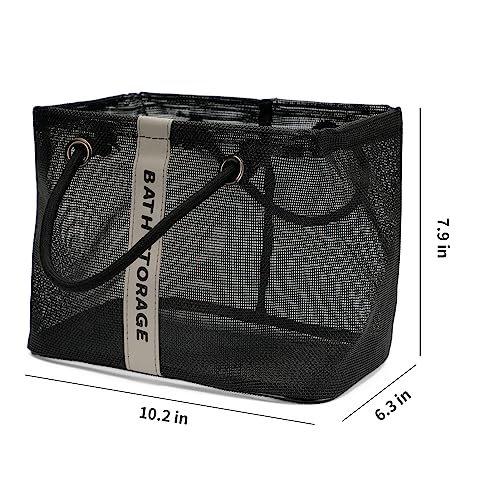 TOPASION Large Capacity Shower Caddy Organizer - Black Mesh
