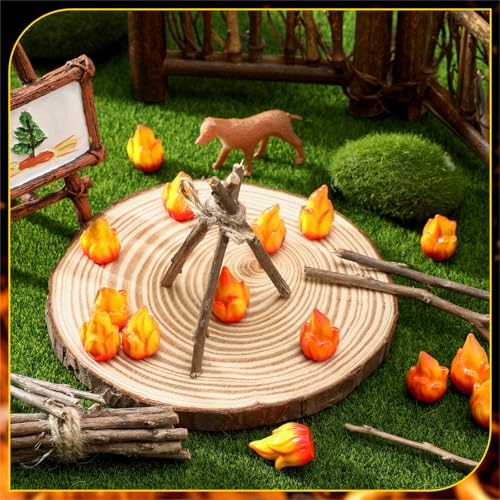 Thyle 50 Pcs Mini Resin Flame Figurines for DIY Crafting