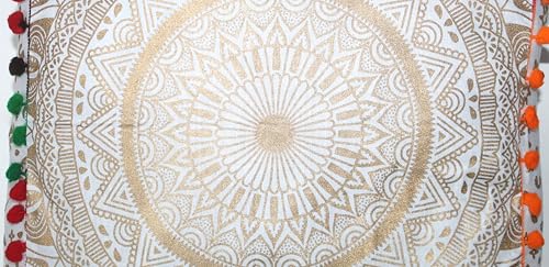 Mandala Floor Pillow Cover 16" – Cotton Meditation Cushion