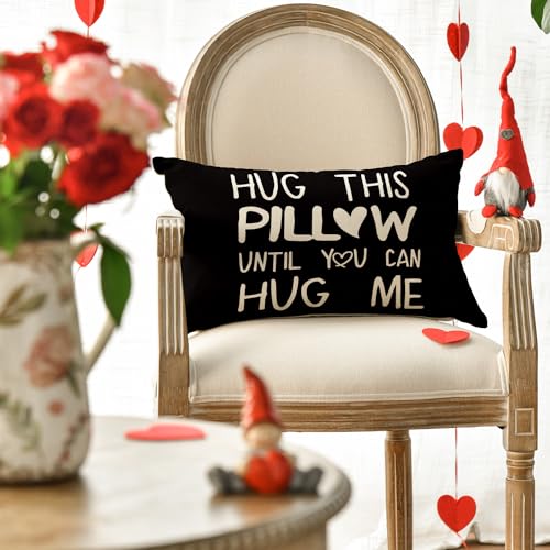 AVOIN colorlife Black Throw Pillow Cover - Valentine's Day Gift 12x20