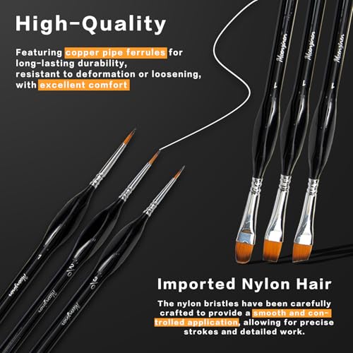 10-Piece Detail Paint Brush Set with Ergonomic Triangular Grip