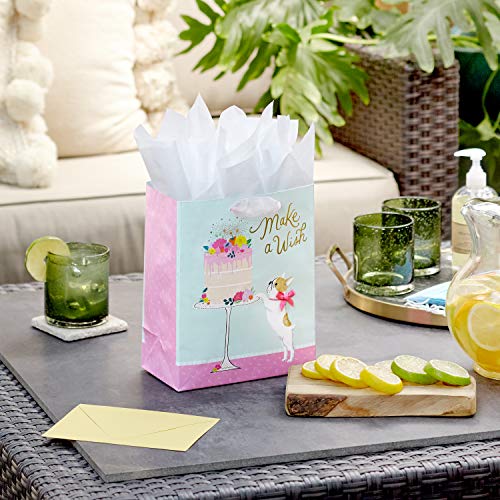 Hallmark Medium Birthday Gift Bag with Tissue Paper - Make a Wish Cake & Pug