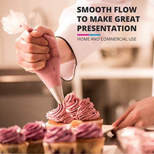 Riccle 16-Inch Disposable Piping Bags - 100 Anti-Burst Icing Bags for Cakes & Cookies