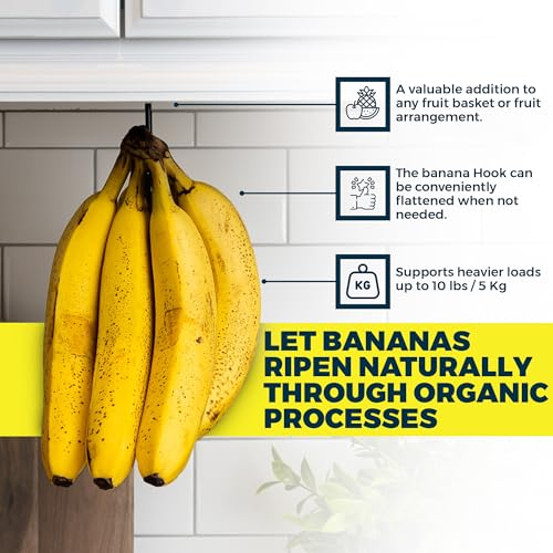 Minimalist Home Foldable Banana Hanger - Under Cabinet Hook (Black)