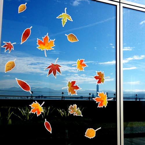 Autumn Leaves Sticker Pack - 30 Vinyl Fall Foliage Stickers