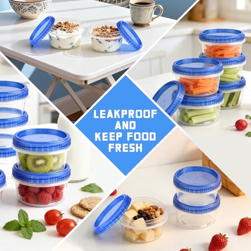 8 Oz Stackable Freezer Containers with Screw On Lids - 6 Pack