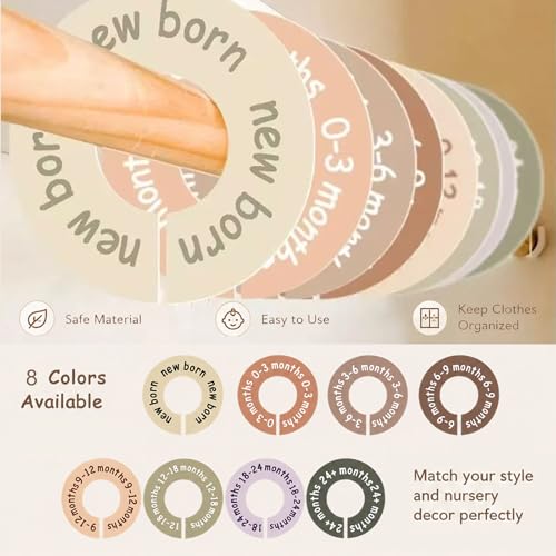 Baby Closet Dividers Set - 12 Pcs Double-Sided Size Organizers
