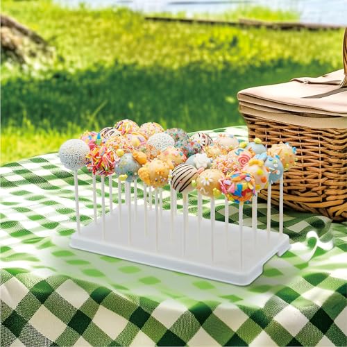 White Cake Pop Stand with 28 Holes & 100 Cake Pop Supplies