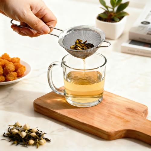 BLIGKO 3-Piece Fine Mesh Strainer Set, Stainless Steel Sieve for Kitchen