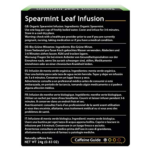 Buddha Teas Organic Spearmint Tea, 18 Bleach-Free Tea Bags