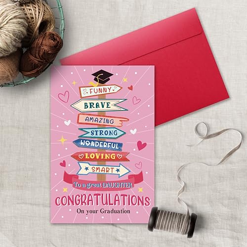 Funny Graduation Card for Daughter - Proud of You Gift from Mom and Dad