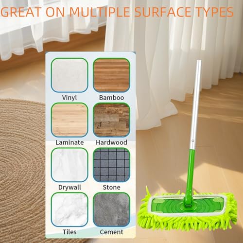 Reusable Chenille Mop Pads for Swiffer Sweeper, 4-Pack Microfiber Refills