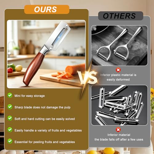 2-in-1 Vegetable Peeler with Wooden Handle & Bottle Opener
