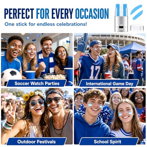 BADCOLOR Blue White Blue Face and Body Paint Stick Sports Makeup