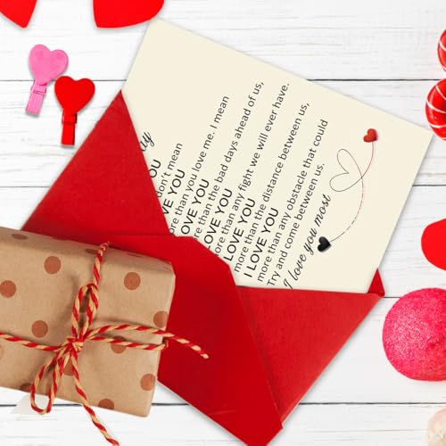 ATTLVV WX-365 I Love You More Romantic Greeting Card for Him & Her - Anniversary, Birthday, Just Because