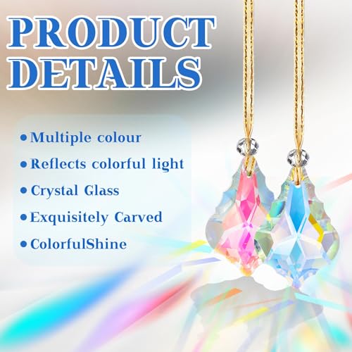 Crystal Glass Christmas Ornaments - Diamond Variation - 24 Pack Multicolor Prism