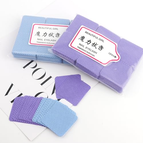 600 Pcs Lint Free Nail Wipes and Eyelash Glue Cleaner Pads