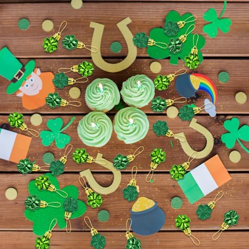 St. Patrick's Day Shamrock Ornament Set - 48pcs Clover Baubles