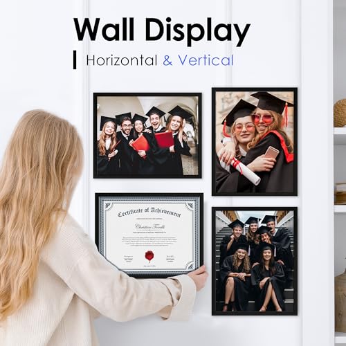 11x14 Black Diploma Frames - 2 Pack Certificate Display