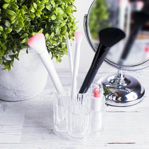 Acrylic Makeup Organizer - 12 Slot Cosmetic Brush & Lipstick Holder Stand