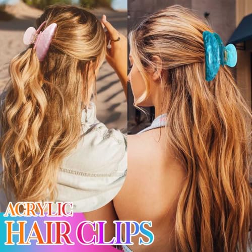Gortin Medium Acrylic Hair Claw Clips Nonslip for Thick Hair