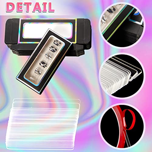 Crtiin 60 Pcs Nail & Eyelash Packaging Set with Double Sided Tape