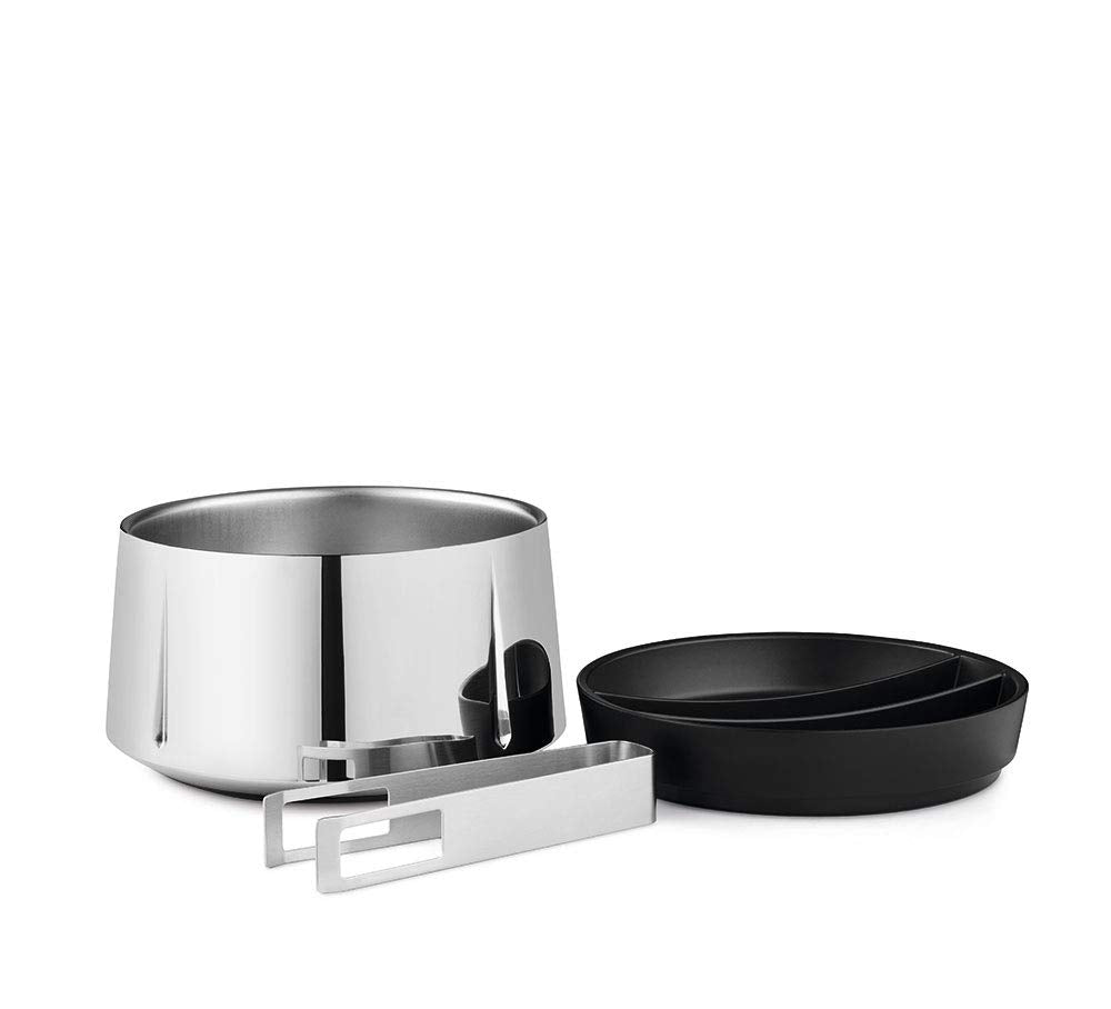 Rosendahl Grand Cru Barware Ice Bucket Steel, Chrome, 4.3"H x 6.3"D, Gift Box Included