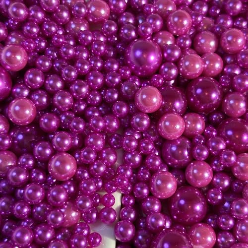 Rose Red No Hole Pearls - 100g Craft Beads for DIY Projects